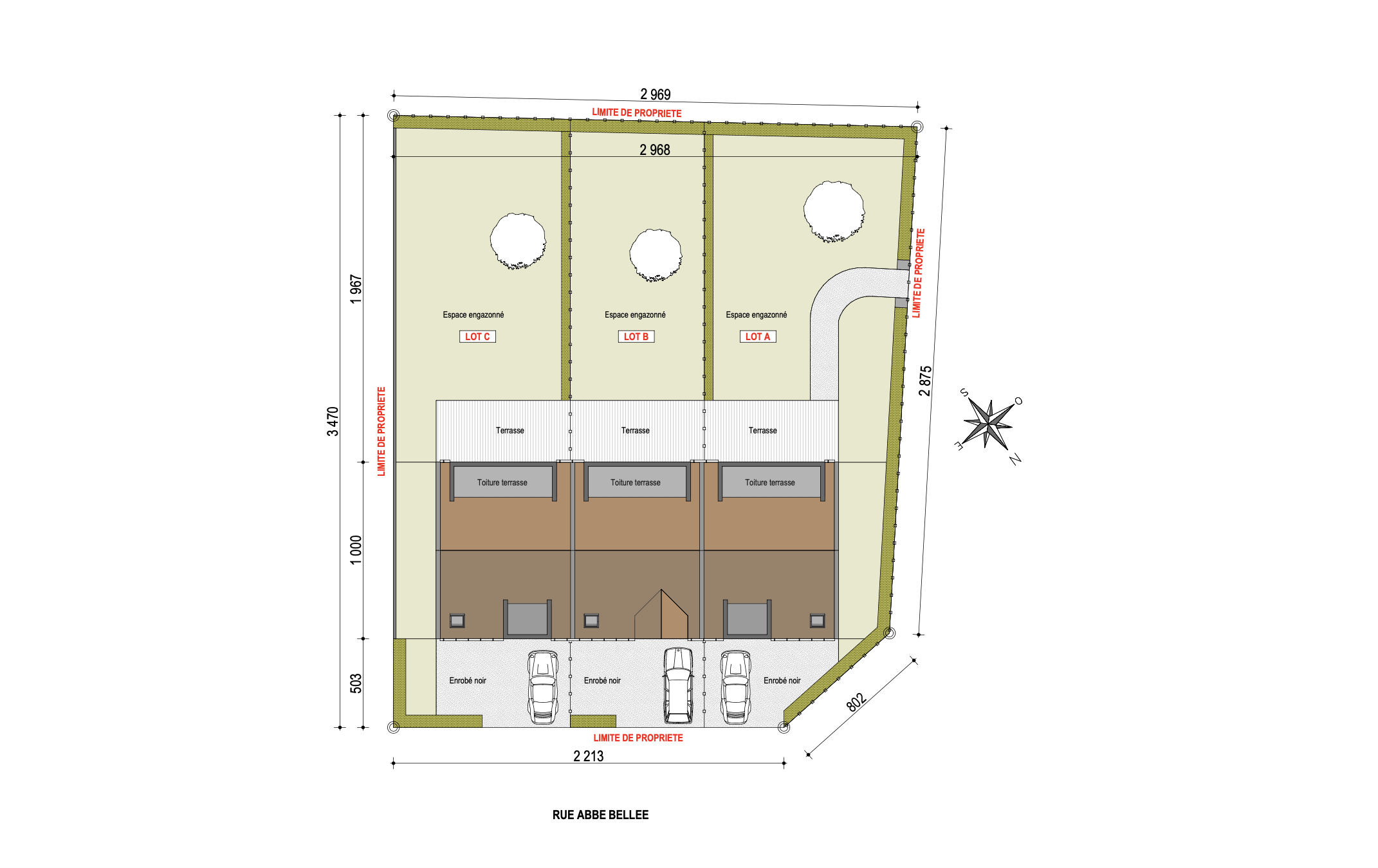 Maisons de ville R+2 121 m2 + garage de 42 m2