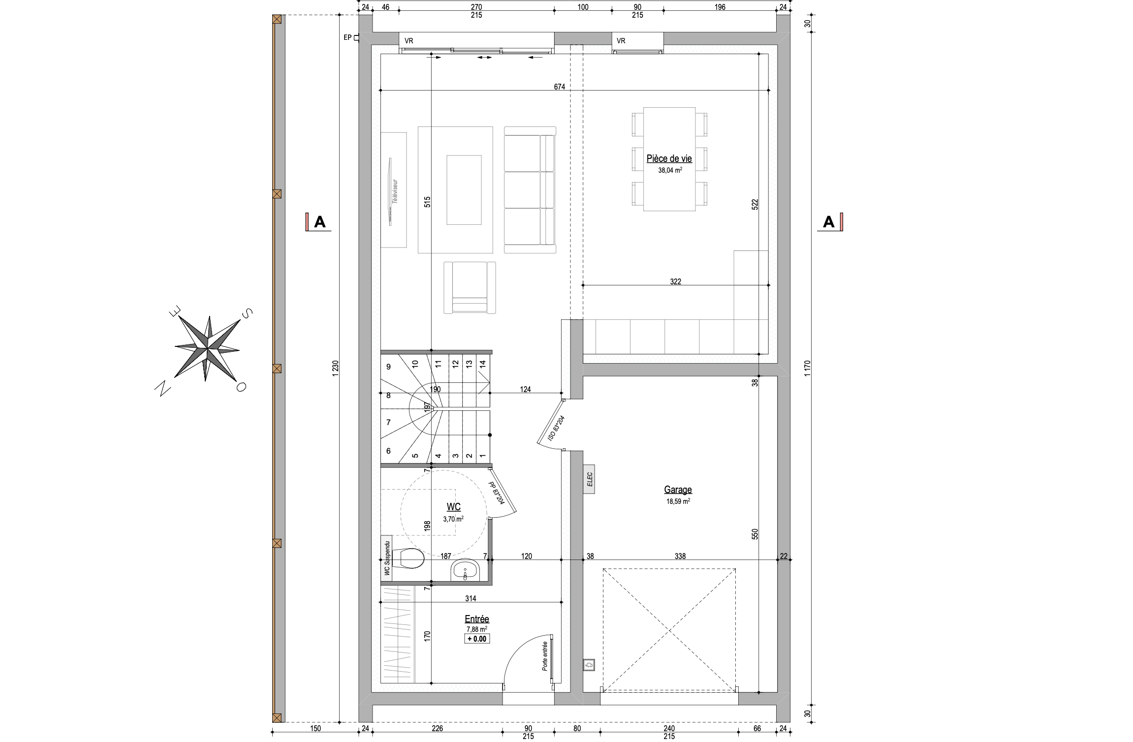5 Maisons T4 97 m2 + garage de 18 m2